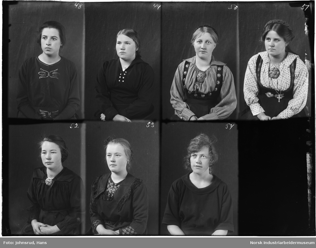 Syv portretter av sittende elever ved Sagavoll Ungdomskole