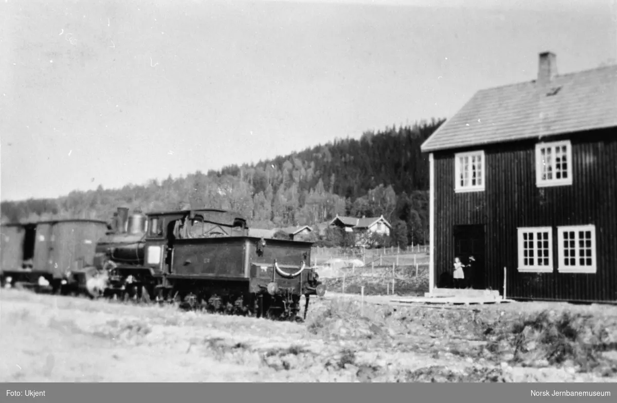 Damplokomotiv type 21a nr. 178 på Sperillen stasjon.