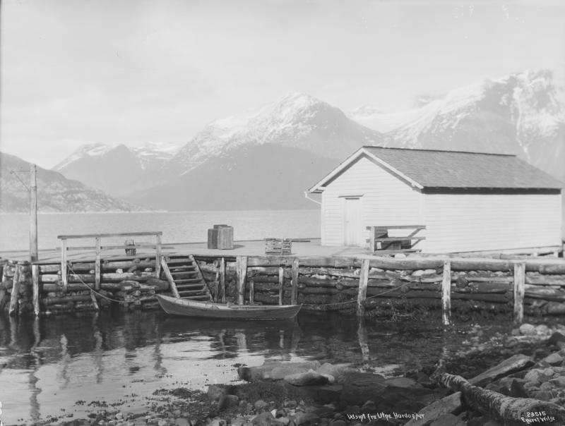 Bolverksbrygge i Utne i Hardanger, 1923. (Foto/Photo)