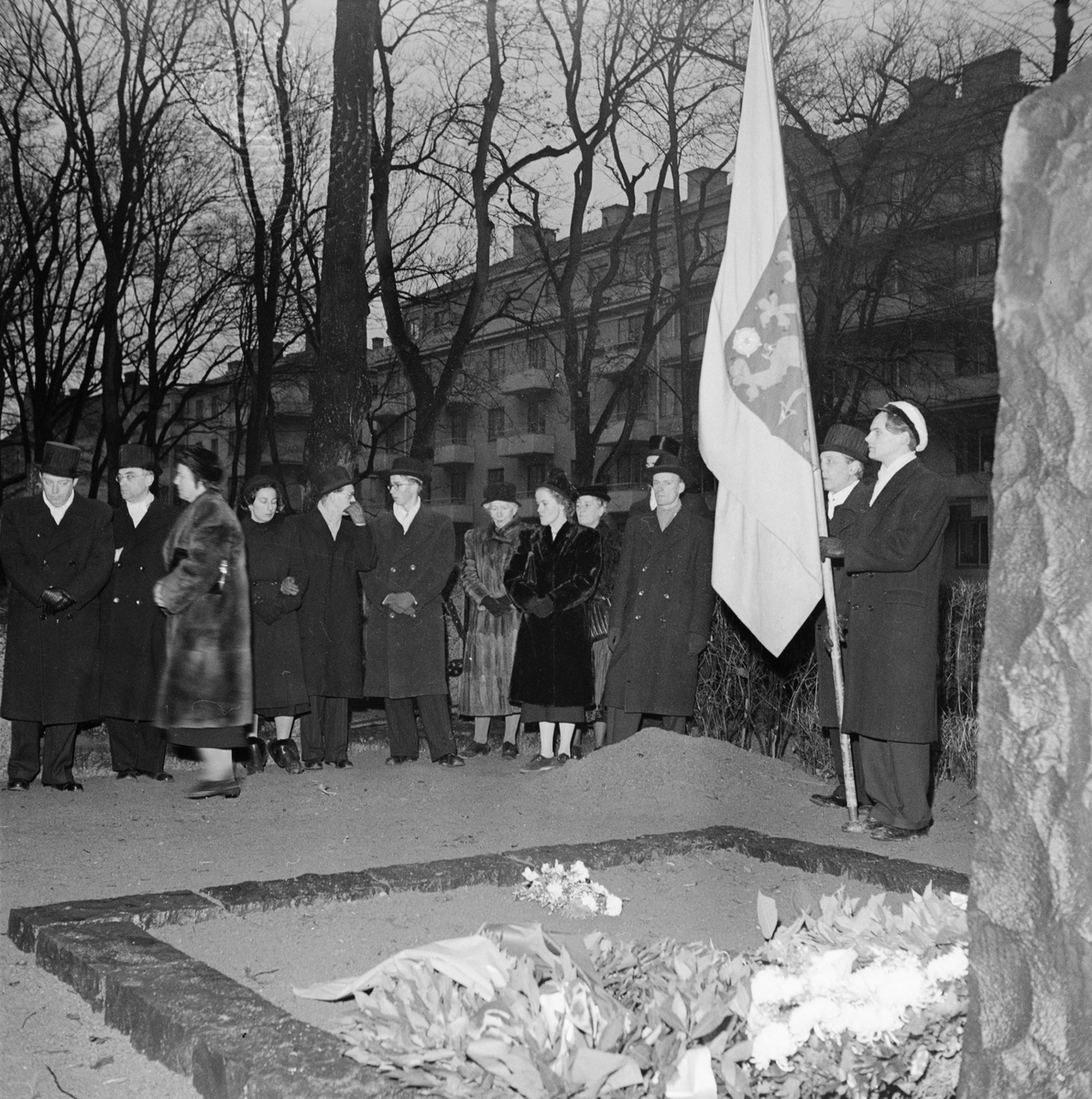 Begravning av Tor Andrae, representanter från Östgöta nation, Uppsala