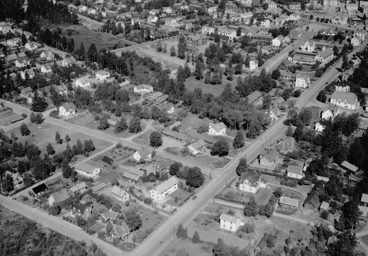 Flygfoto över Mariannelund i Eksjö kommun, Jönköpings län.  Nr: 130/1959