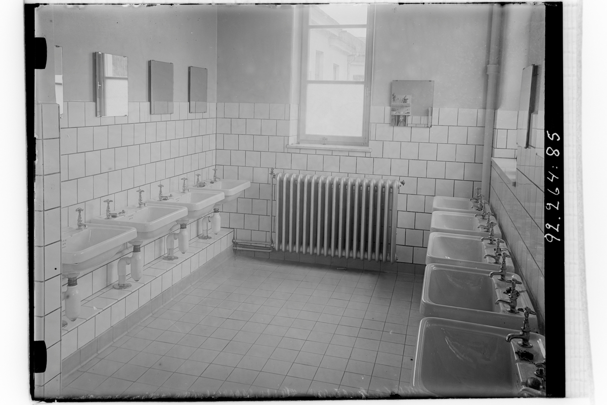 Hålahults sanatorium, interiör tvättrummet över manlig