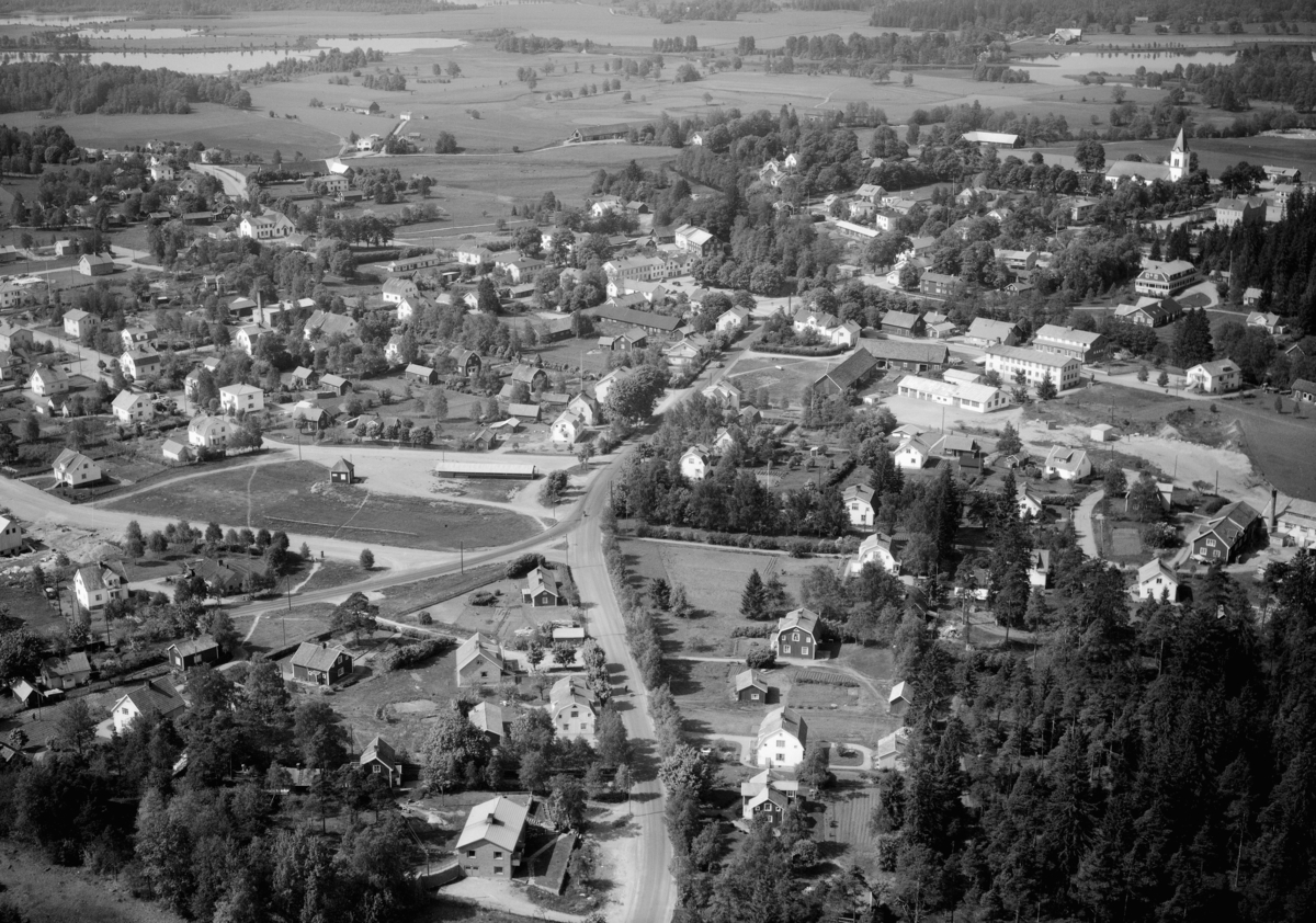 Flygfoto över Vrigstad i Sävsjö kommun, Jönköpings län. Nr: 167/1960