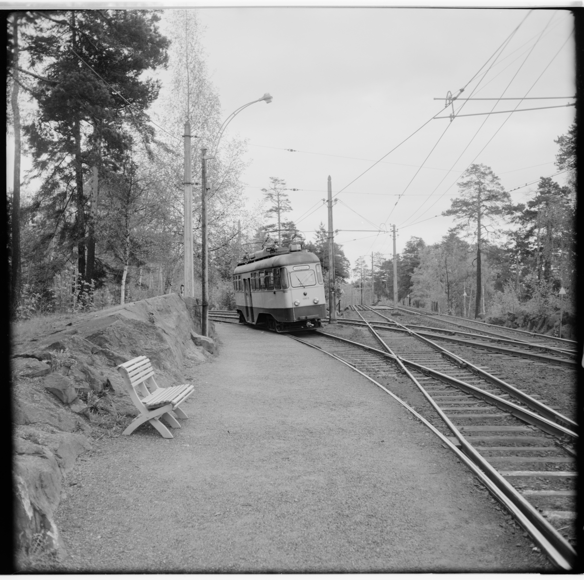 Aksjeselskap Ekebergbanen, EB S/S 1003 (II) vid Jomfrubråten hållplats mot söder på sidospåret mot Siemensbråten.