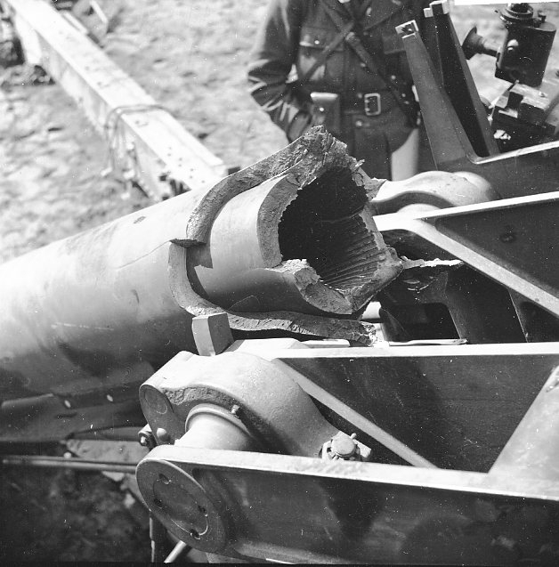 Haubits m/1939. 15 cm. Pjässprängning, Skillingaryd. A 6.