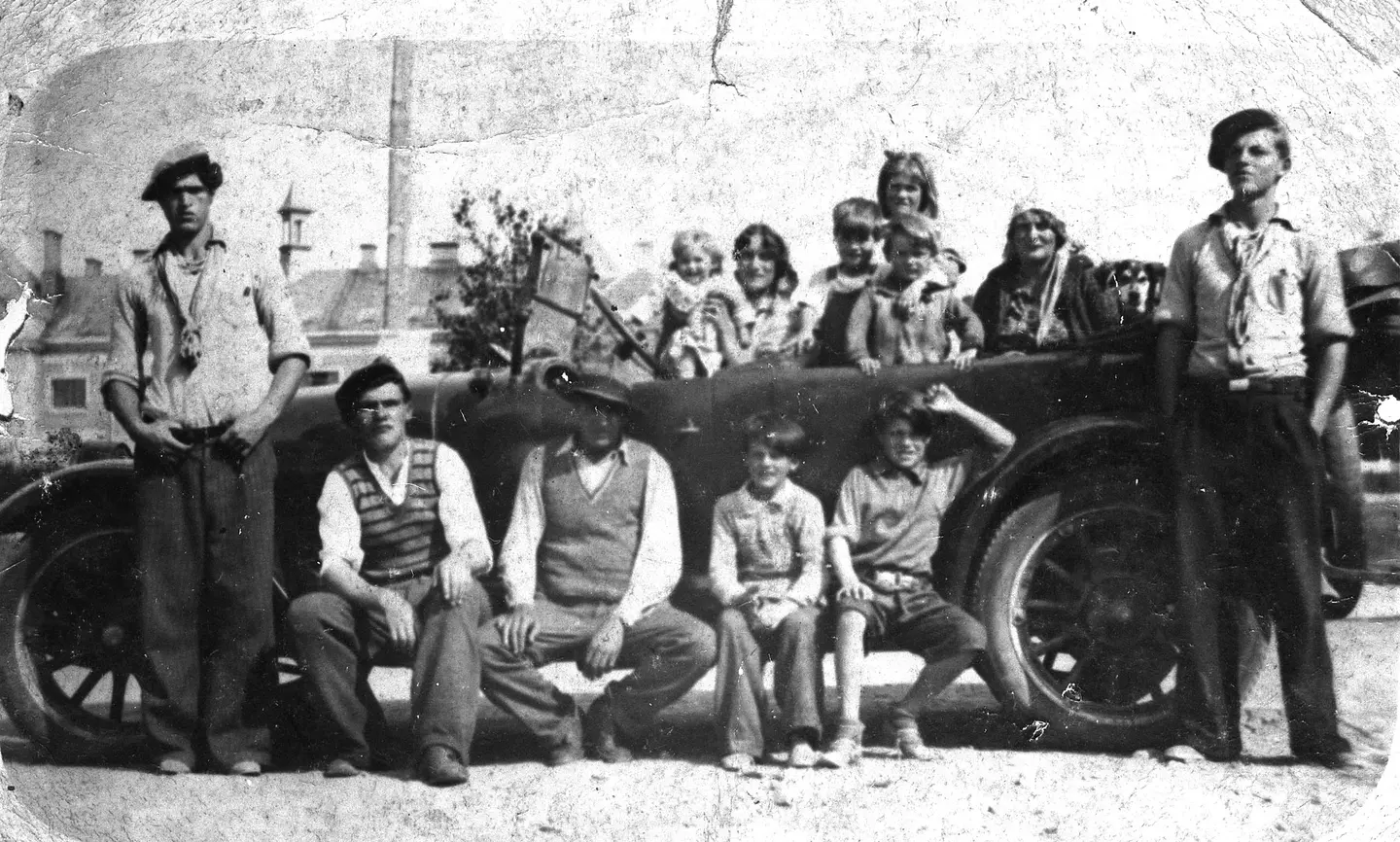 Den første bilen, ca. 1936, Steinkjer.