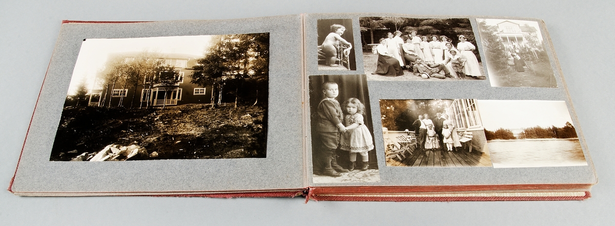 Fagerudds pensionat, vyer samt personal, samt bilder med koppling till familjen Lundevall, Enköping första hälften av 1900-talet