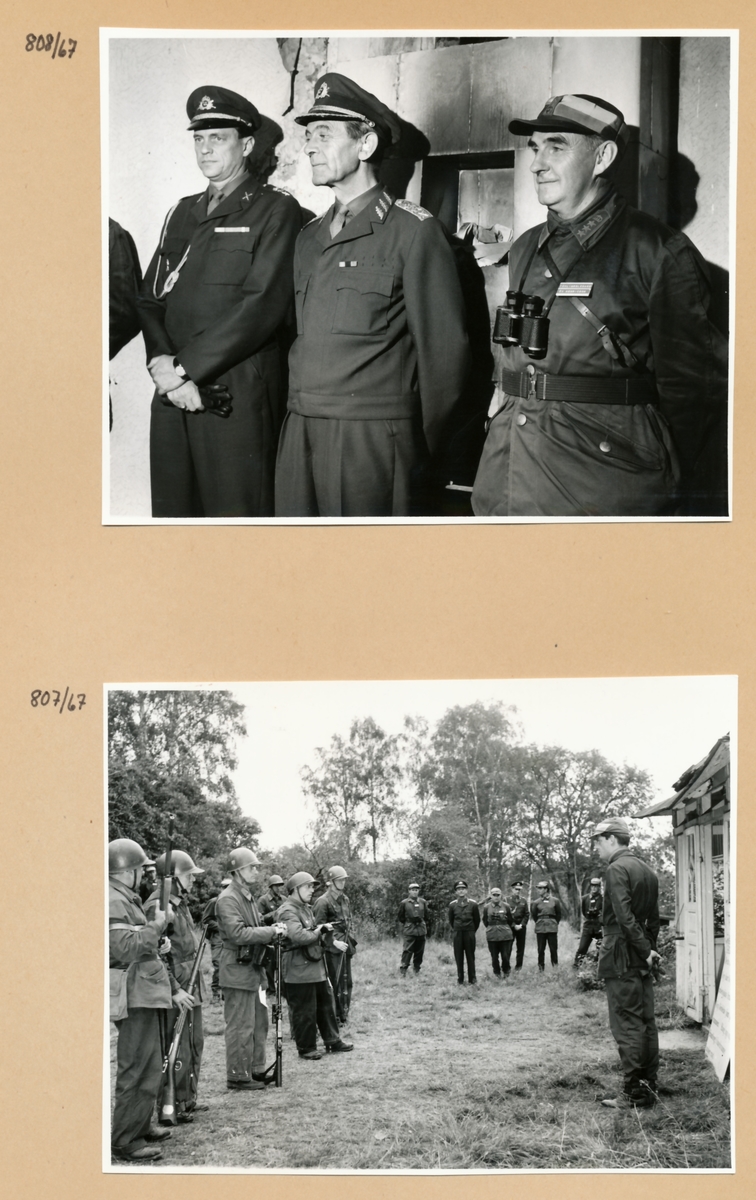 Rikshemvärnstävlingen 1967, sid 35

Bild 1. CA adjutant, major Björn Orward, CA, gen Göransson och C P 10, överste Henricson

Bild 2. Genomgång före skjutning. CA och C P 10 i bakgrunden.