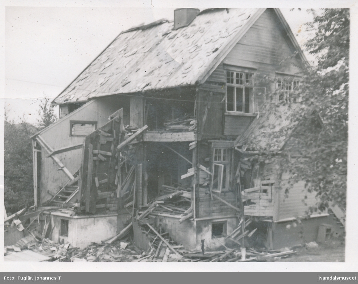 Kåre Ranums hus, Havikveien 4 etter bombingen 20.04.1940