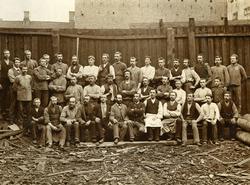 Bygningsarbeidere i Kristiania. 1890-tallet.