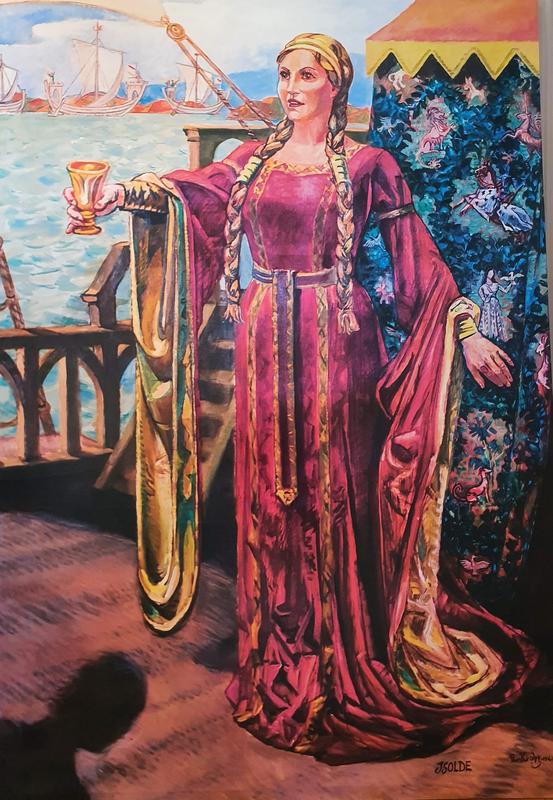 Maleri av Kirsten Flagstad som Isolde fra Wagner opera Tristan og Isolde. Malt på lerret med olje. Malt av kunstner Per Krogh.