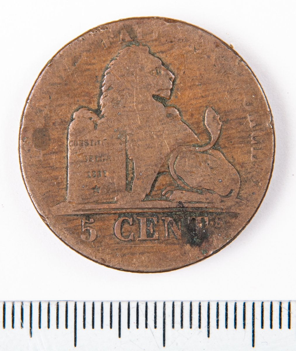 Mynt, Belgien, 1834, 5 Centimes.