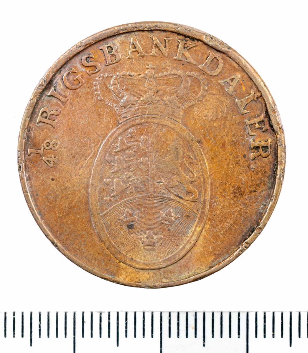 Mynt, Danmark, 1818, 2 RB.Sk.
