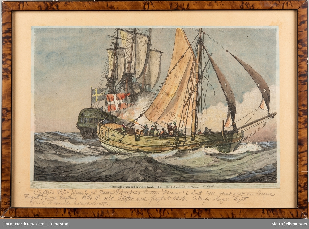 "Tordenskjold" ombord på huggerten i kamp med en fregatt 1711