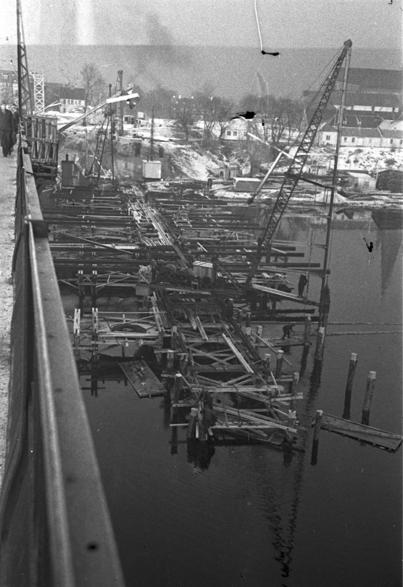 Elgeseter bru, bygging, januar 1950