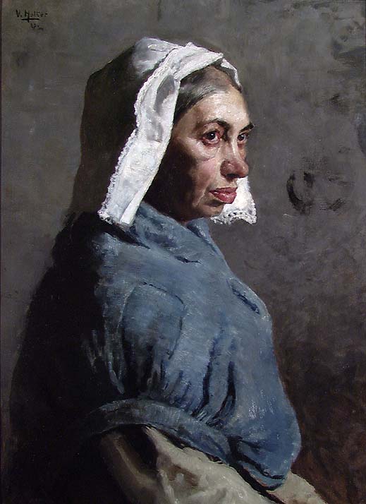 Eldre kvinne med hvitt hodeplagg [Maleri]
