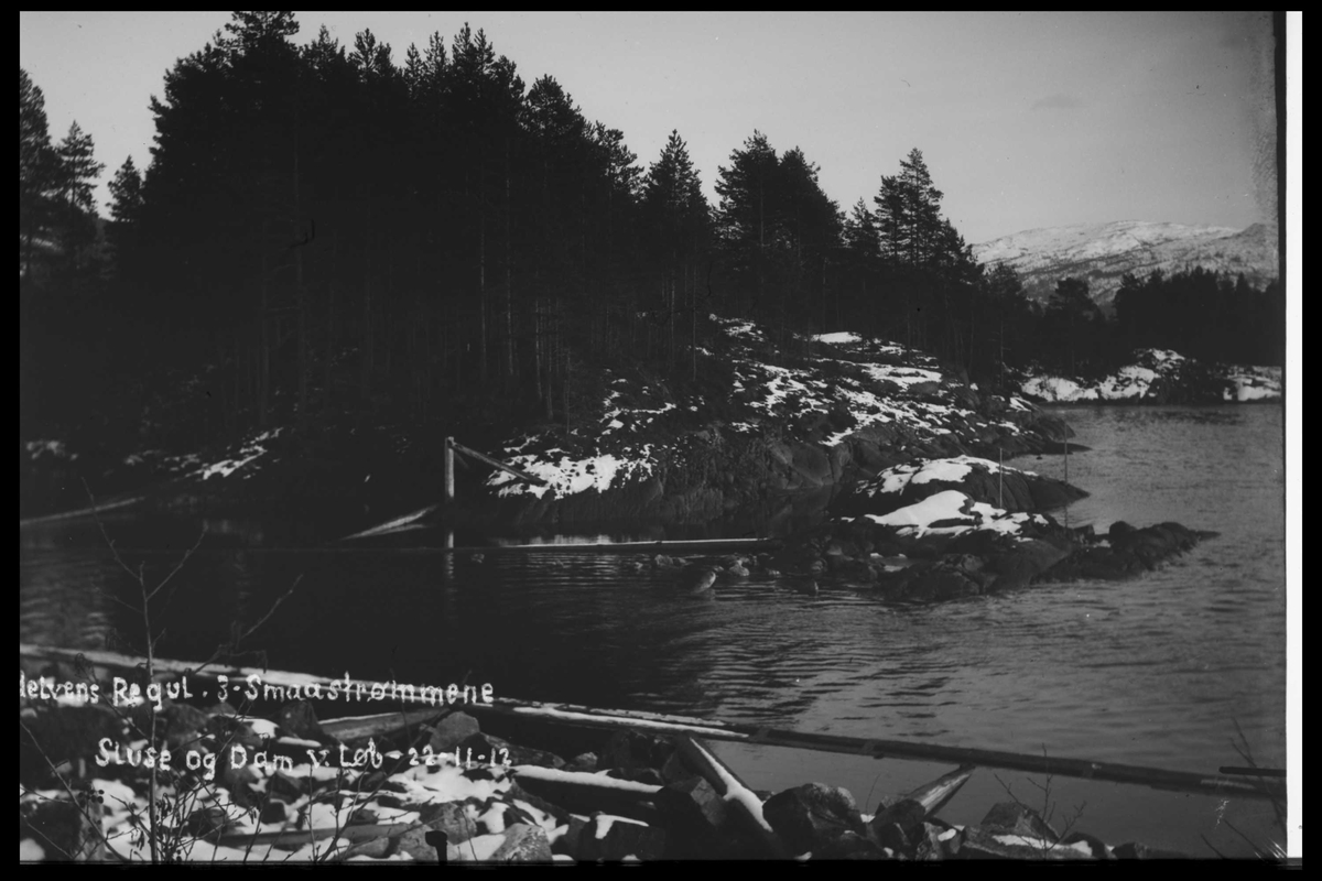 Arendal Fossekompani i begynnelsen av 1900-tallet
CD merket 0446, Bilde: 48
Sted: Småstraumene
Beskrivelse: Regulering