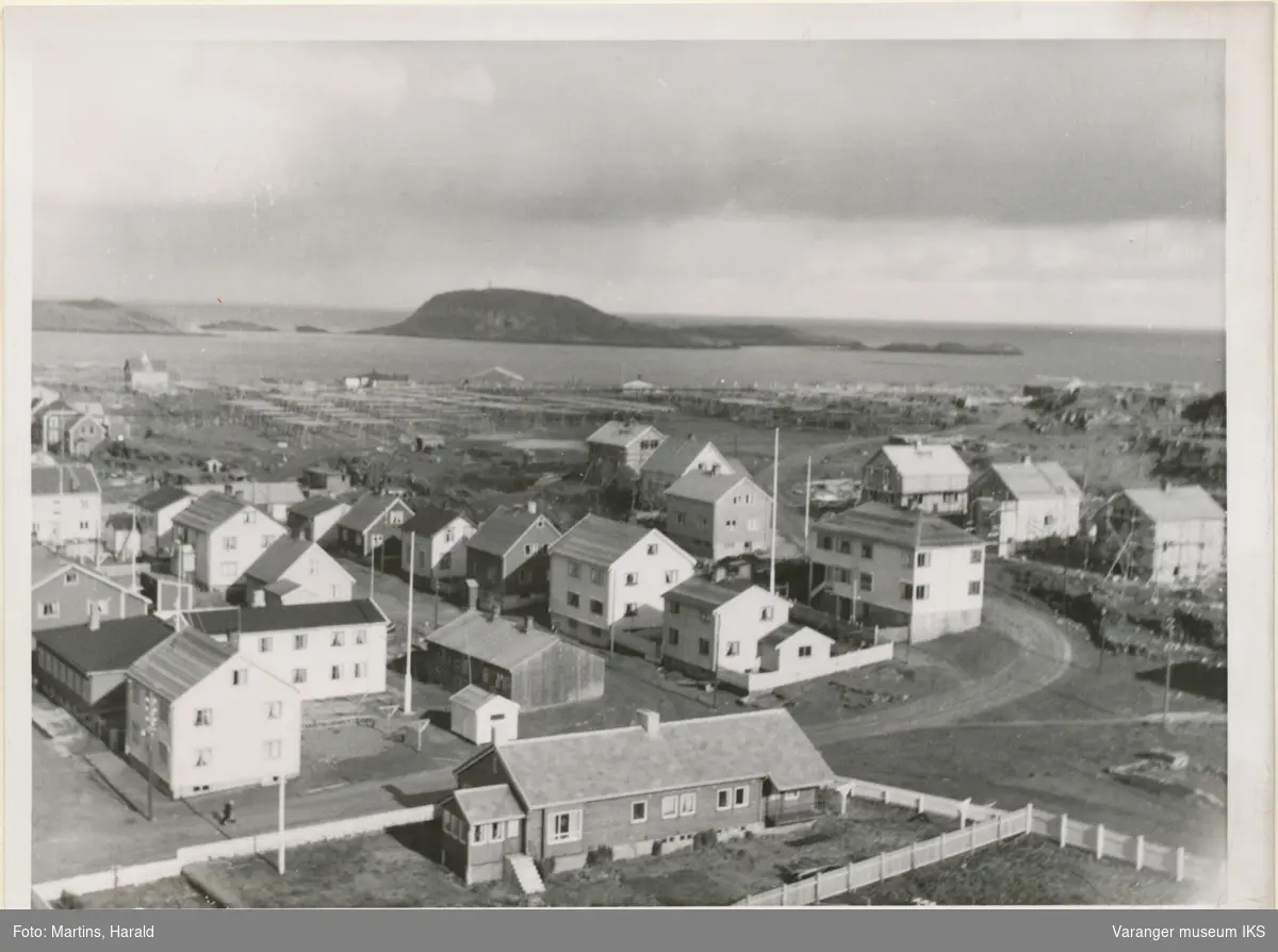 Vestervågen og Rømoen, sett fra kirketårnet, 6. september 1956
