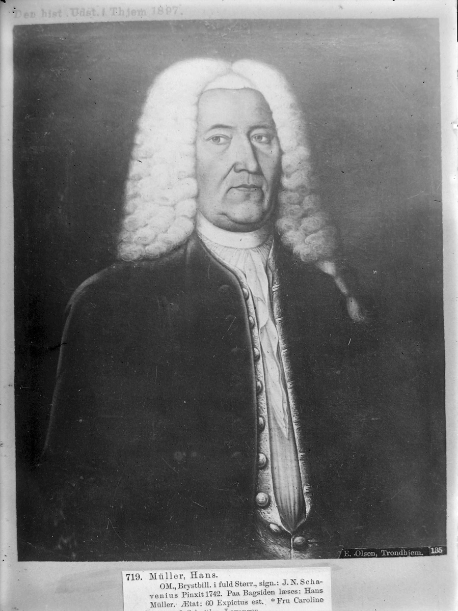 Avfotografert maleri av direktør Hans Müller (ca. 1682-1761).