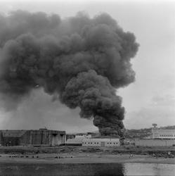 Brann hos O. Arnstad Trelastforretning på Nyhavna
