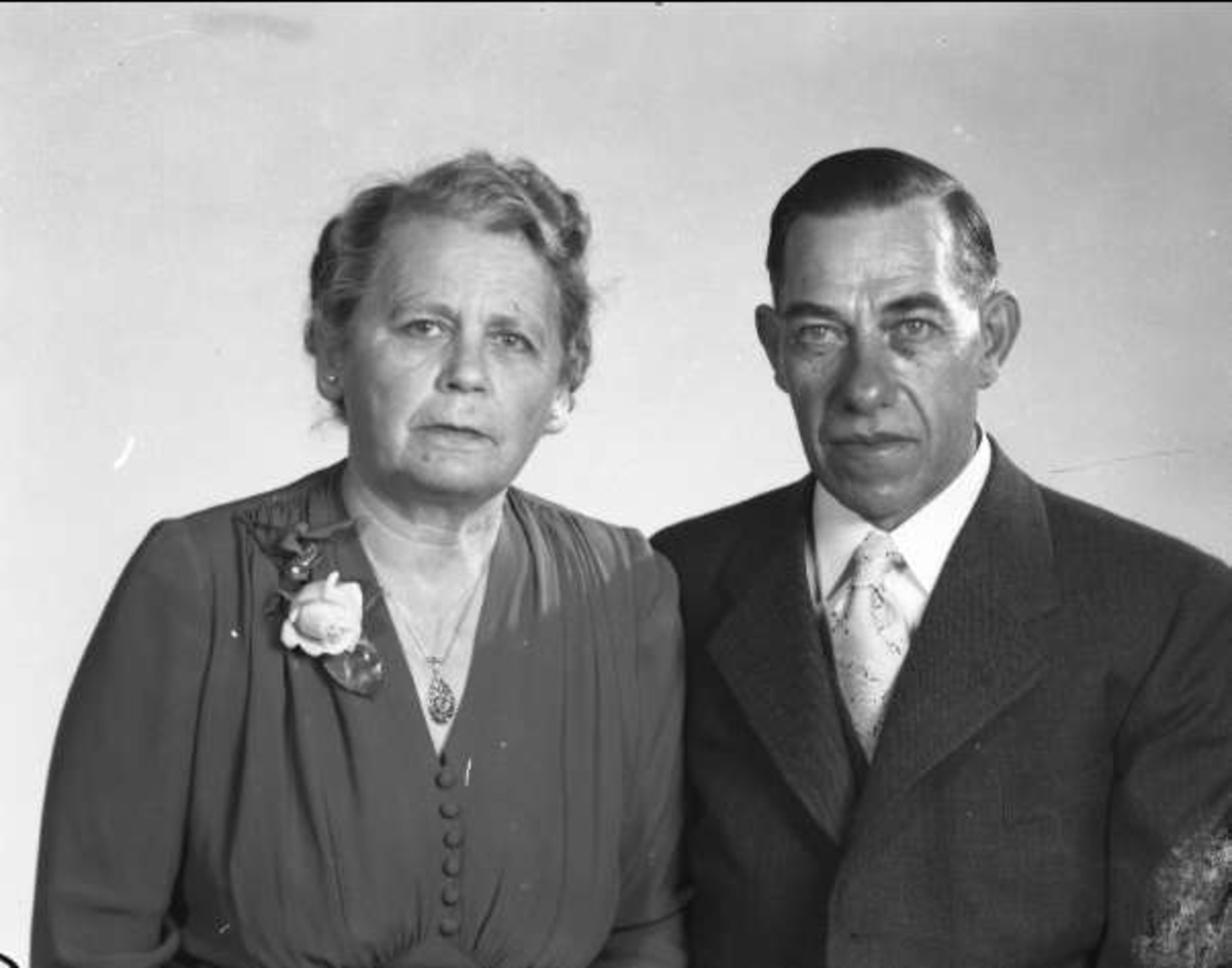 Porträtt, Målarmästare Larsson med fru, Karlsborg.
