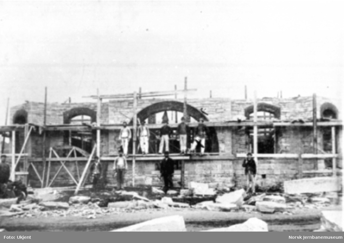 Stjørdal stasjonsbygning under bygging