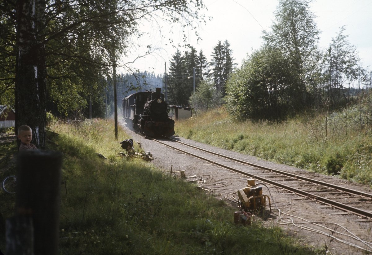 Godstog på Skreiabanen trukket av damplok 27a 296.