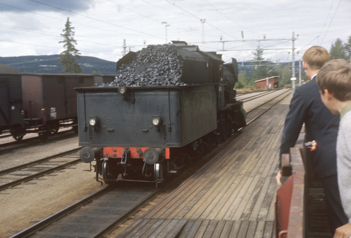 Damplok type 30b nr. 347 på Reinsvoll stasjon i forbindelse med A/L Hølandsbanens veterantog til Skreia