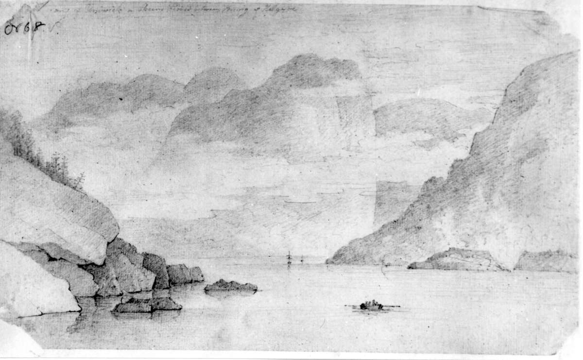 Brevik/ Helgeroa
Fra skissealbum av John W. Edy, "Drawings Norway 1800".