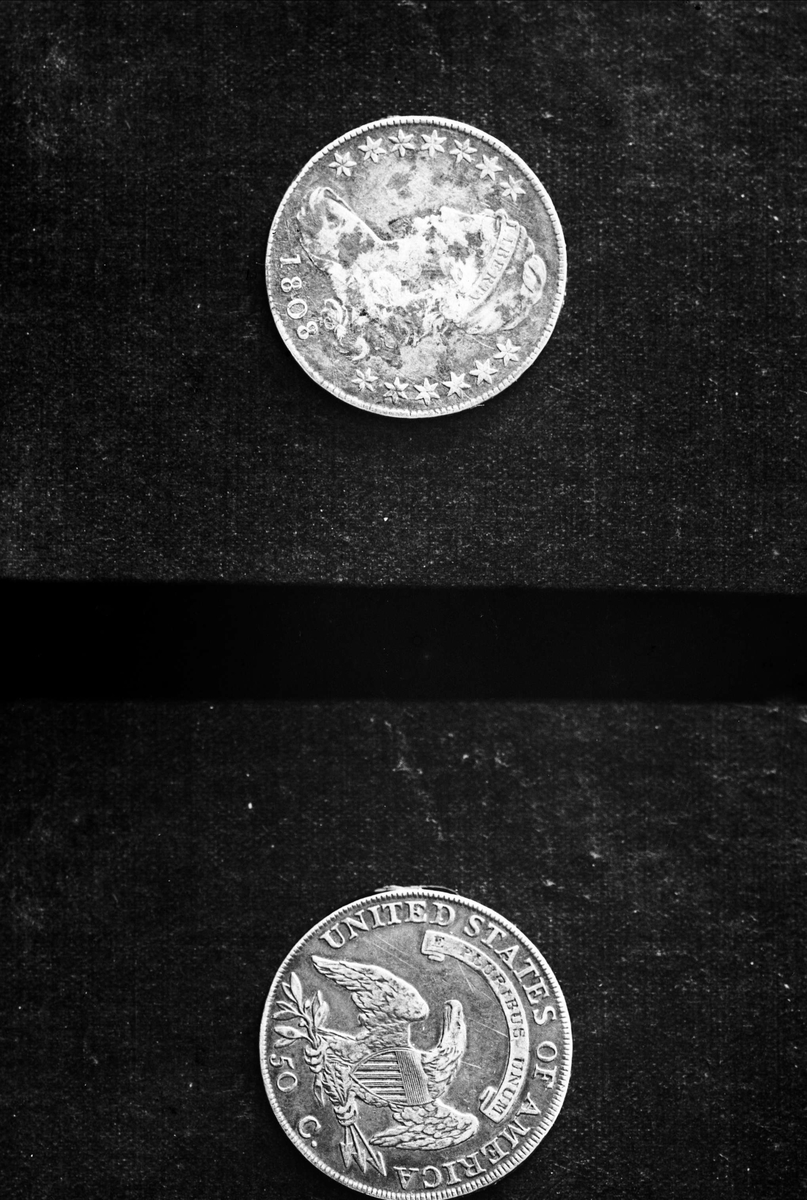 50 cent mynt, fra USA, datert 1808.