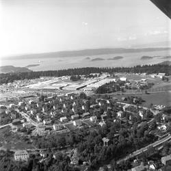 Ekeberg, Oslo, 11. juni 1959, landbruksutstilling, flyfoto o