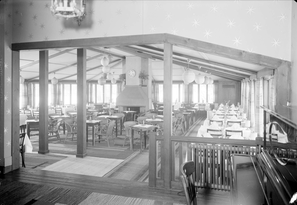 Restaurang Skarholmen, Skarholmen, Sunnersta, Uppsala, interiör februari 1939