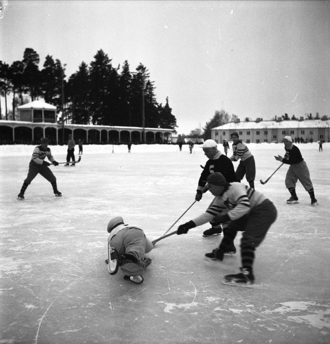 Bandy, IK Sirius - Sandvikens AIK, Norra IP, Sandviken, Gästrikland 1951