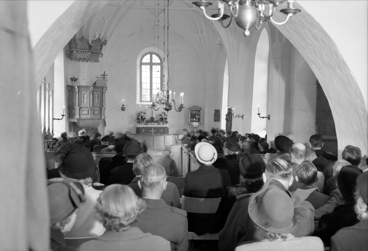 Återinvigning av Kulla kyrka, Kulla socken Uppland, oktober 1950