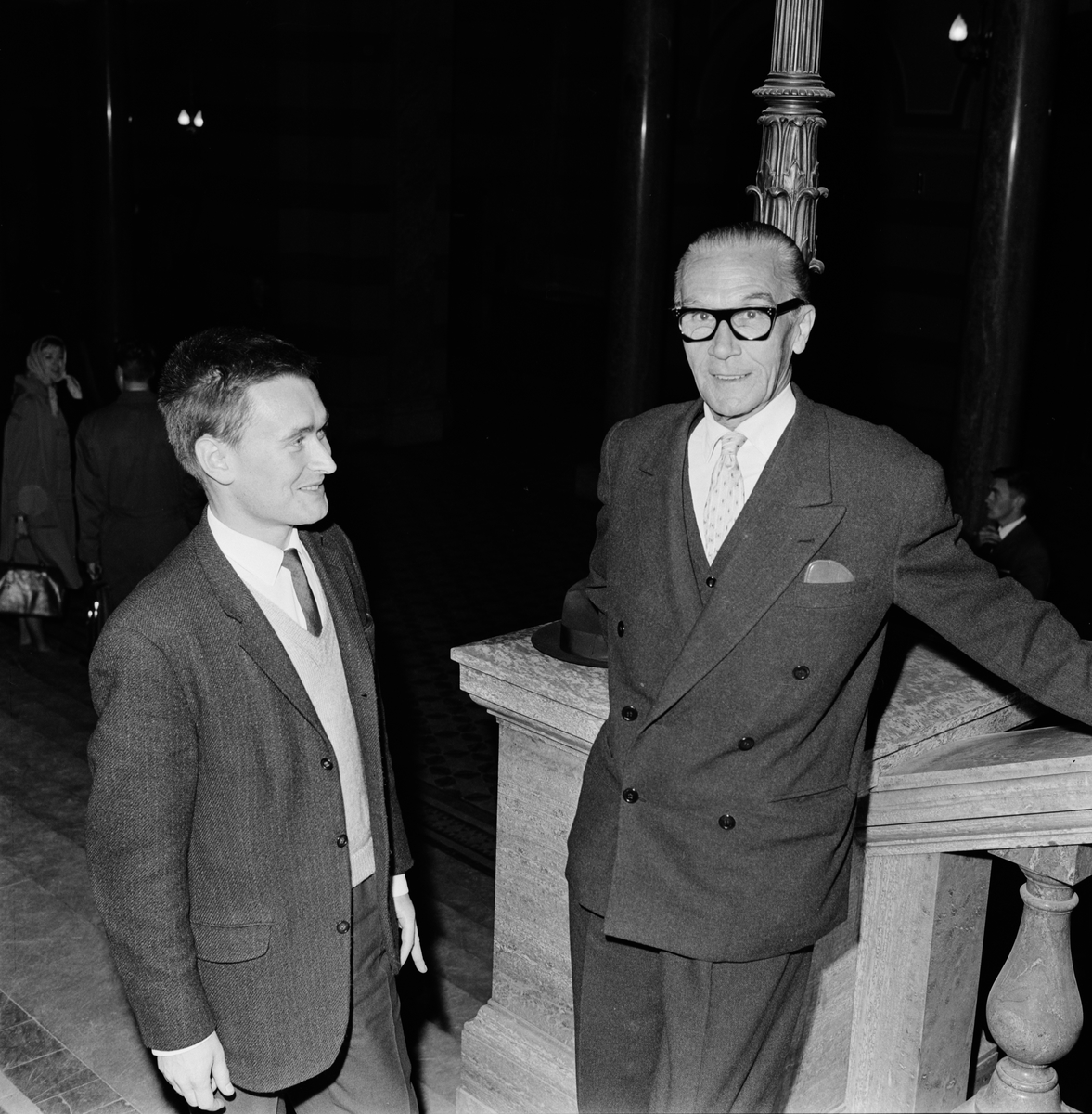 Henrique "Piraten" Galvão (till höger), Universitetshuset, Uppsala 1961