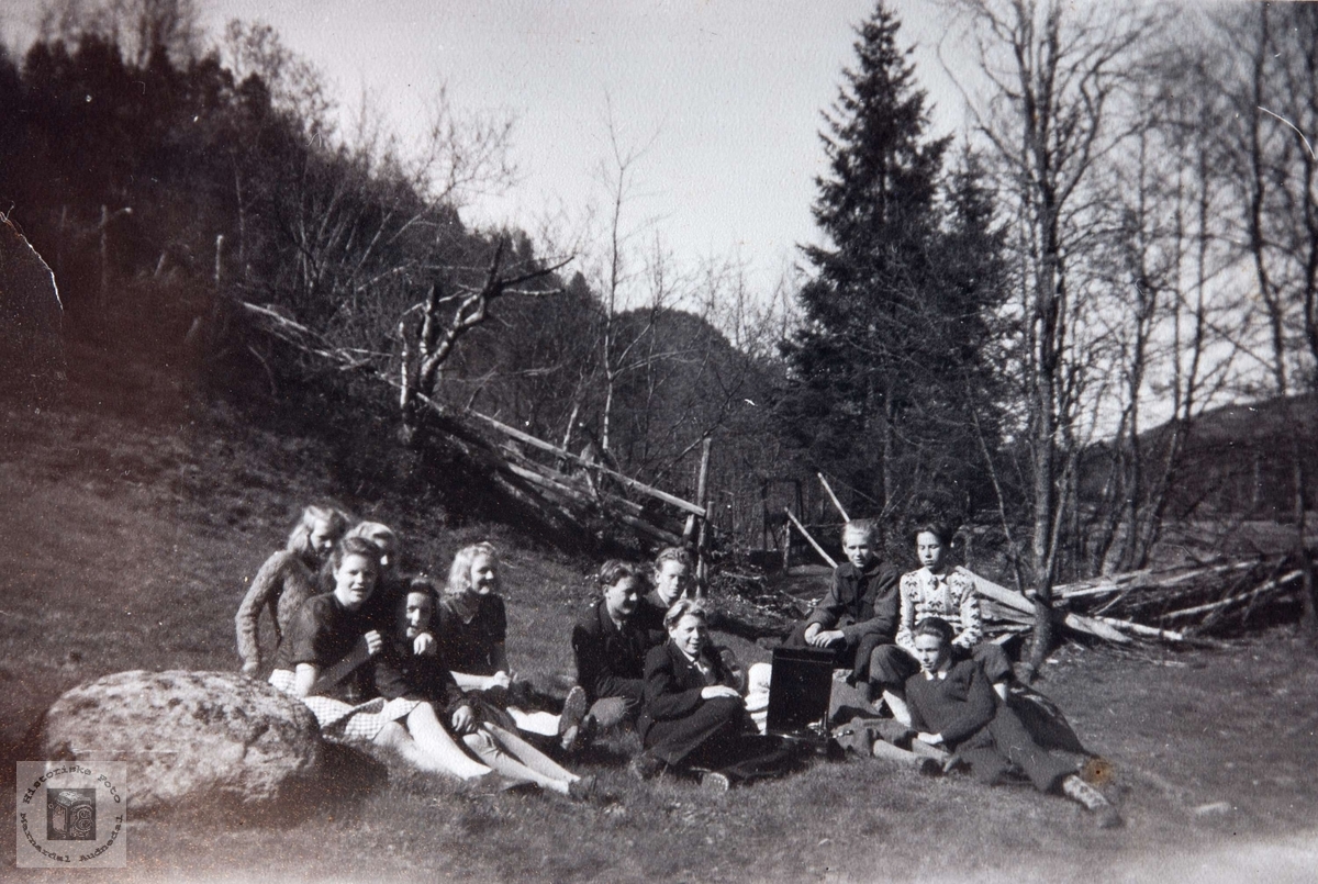 Framhaldskolen på Viblemo 1945/1946. Audnedal.