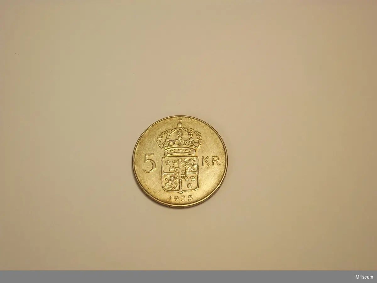 Silvermynt, 5 kr präglat 1955