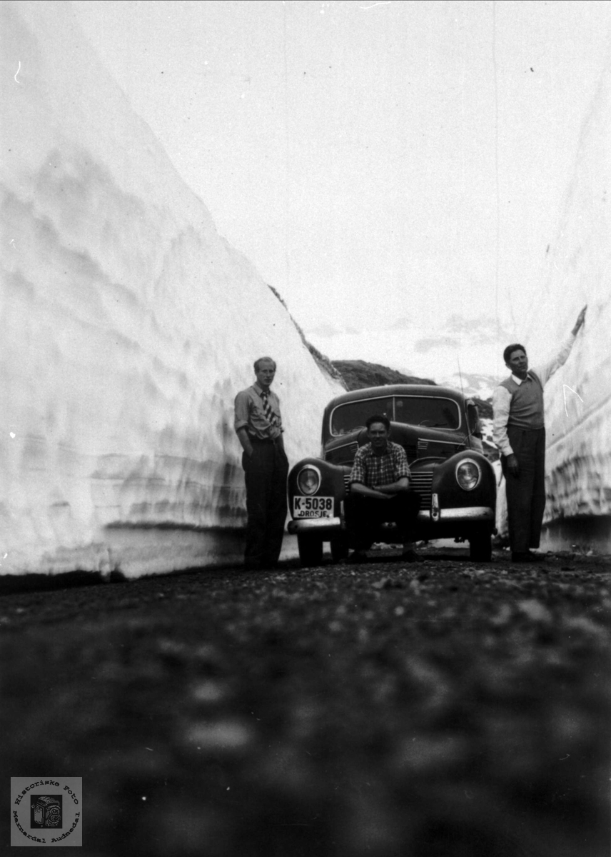 Stor snømengde på Vikafjellet i juni 1953.