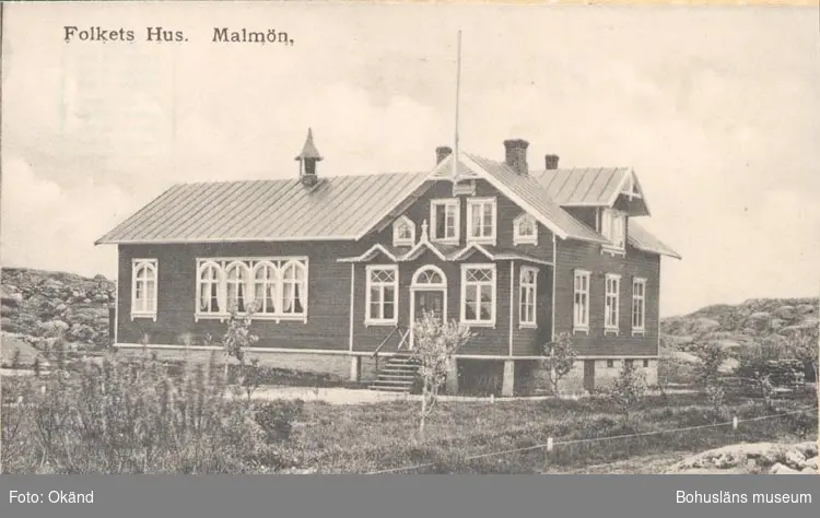 Tryckt text på kortet: "Folkets Hus. Malmön". 