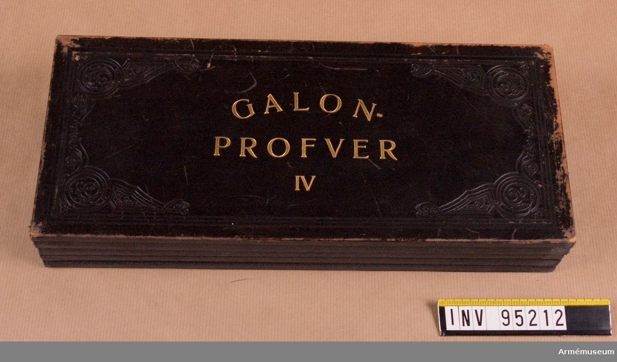 Galonprofver IV.
Provbok med olika typer av galoner.