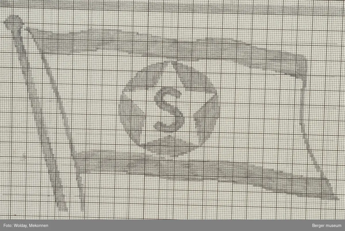 Flagg med sirkel og stjerne med bokstaven S. (Berge Sigvald Bergesen)