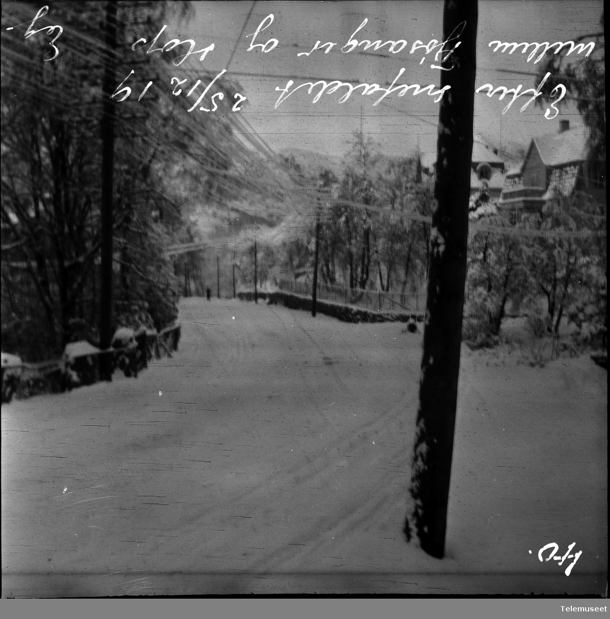 Etter snøfallet 25.desember 1919, mellom Fjøsanger og Hop, Bergen 