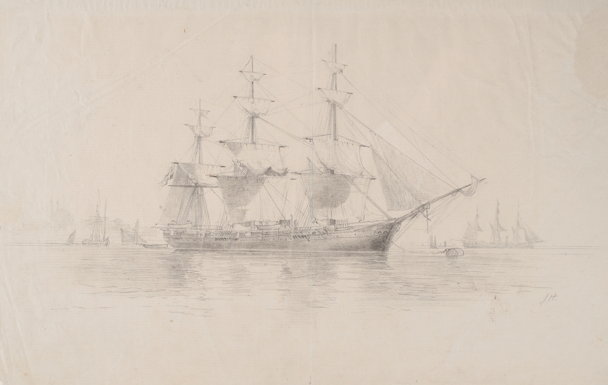 Ångkorvetten Balder med flera fartyg.