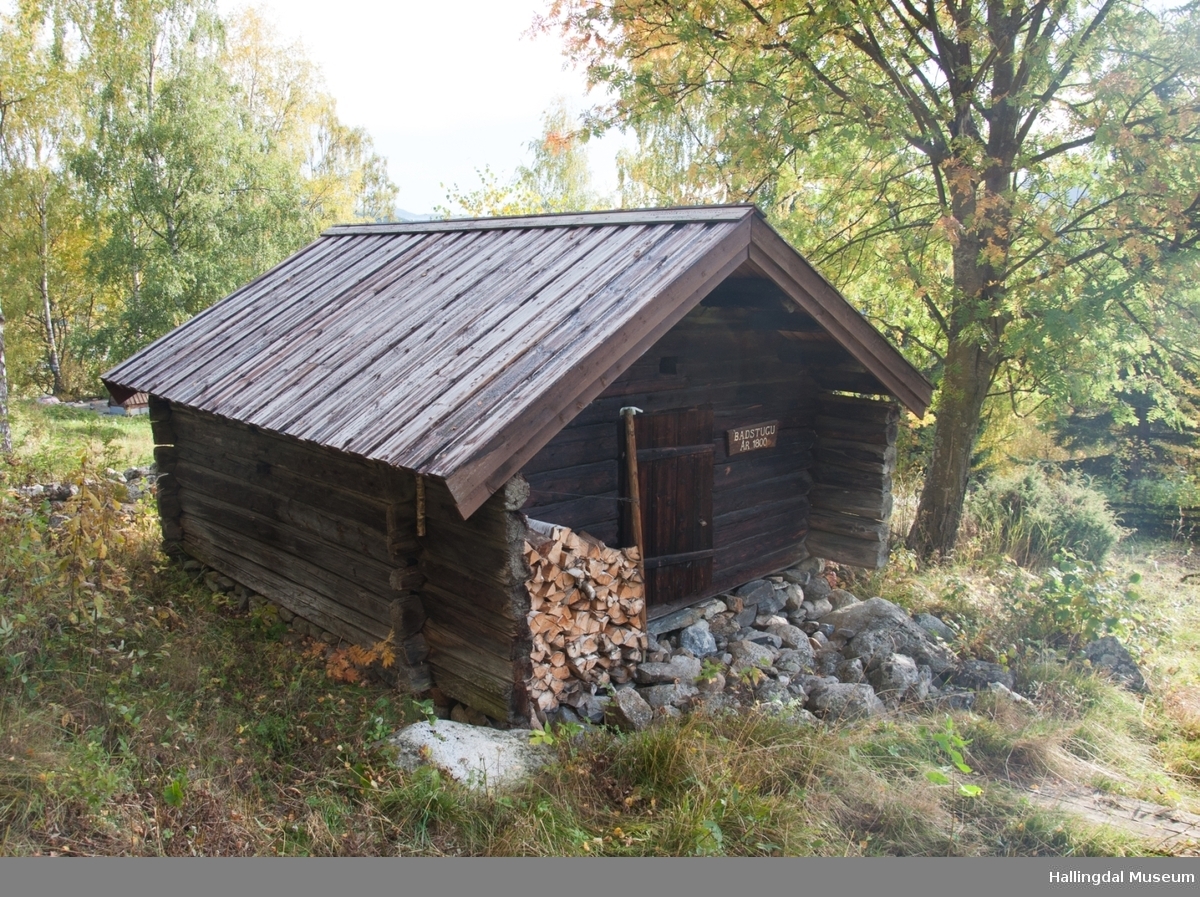 Badstua er fra Trondsgard i Golreppen.  Den skal være bygd mellom 1825 og 1850.  Den er tømret, har jordgolv og torvtak.
I badstua tørket de korn og malt.  På grunn av brannfaren står badstua et stykke unna de andre husene.  Slik er den også satt opp på Skaga.