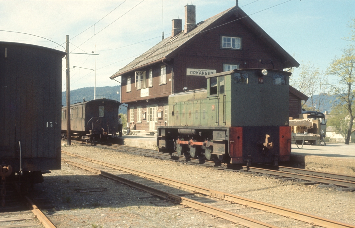 Diesellokomotiv nr. 9 på Orkanger Stasjon.