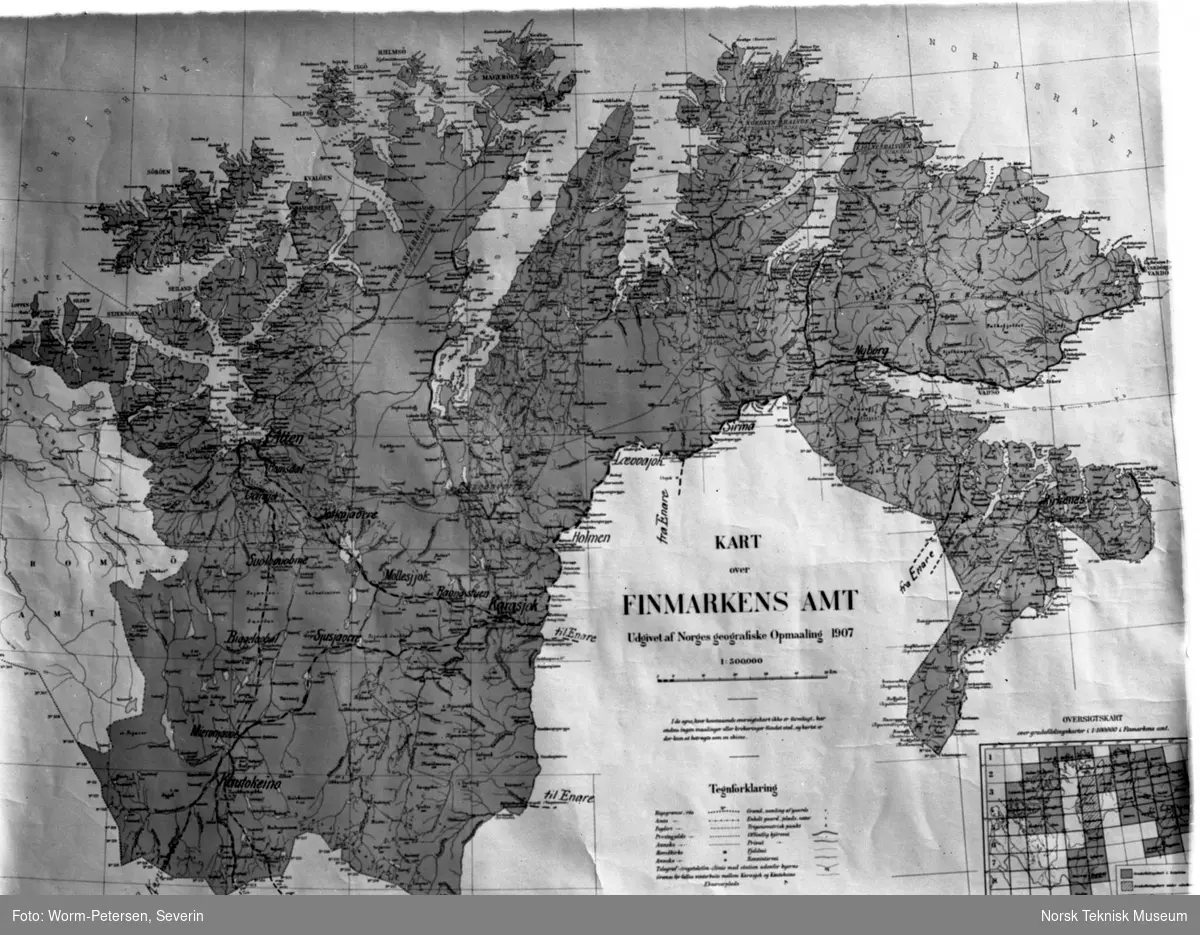 Kart over Finnmarks amt.
