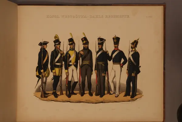 Plansch Med Uniform För Västagöta-Dals Regemente För åren 1765-1845 ...