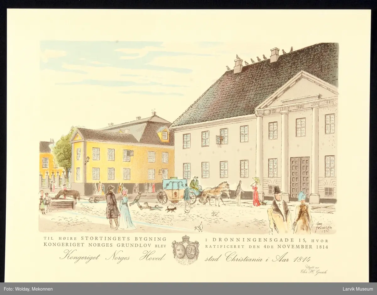 Stortinget i Dronningensgt. 15, år 1814/hus og gatemiljø.
