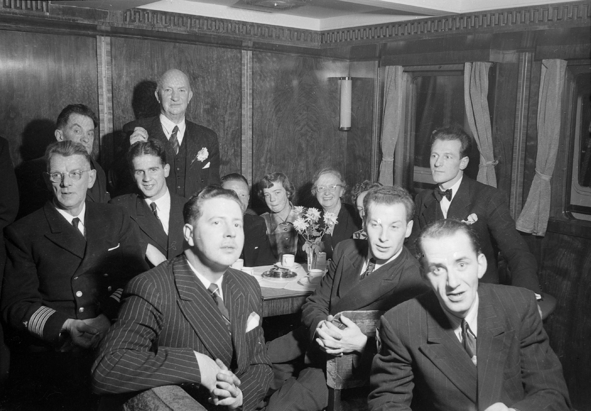 Bergenske Dampskipsselskaps 100-årsjubileum. Feiring på M/S Nordstjernen