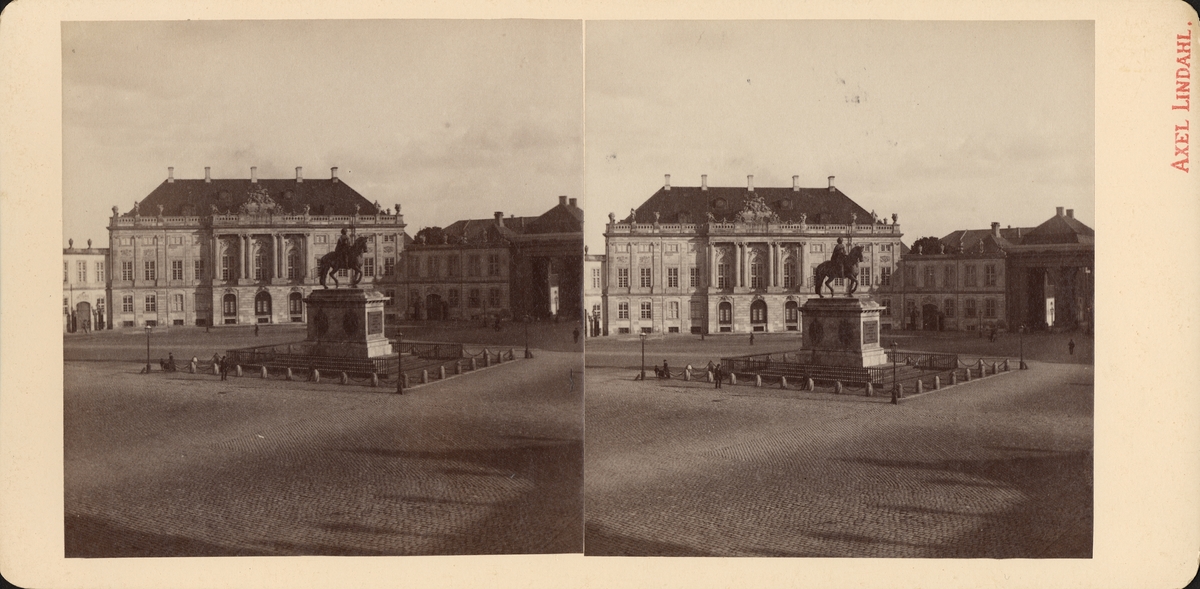 Stereobild av Amelienborg, Kungliga Slottet, Köpenhamn.